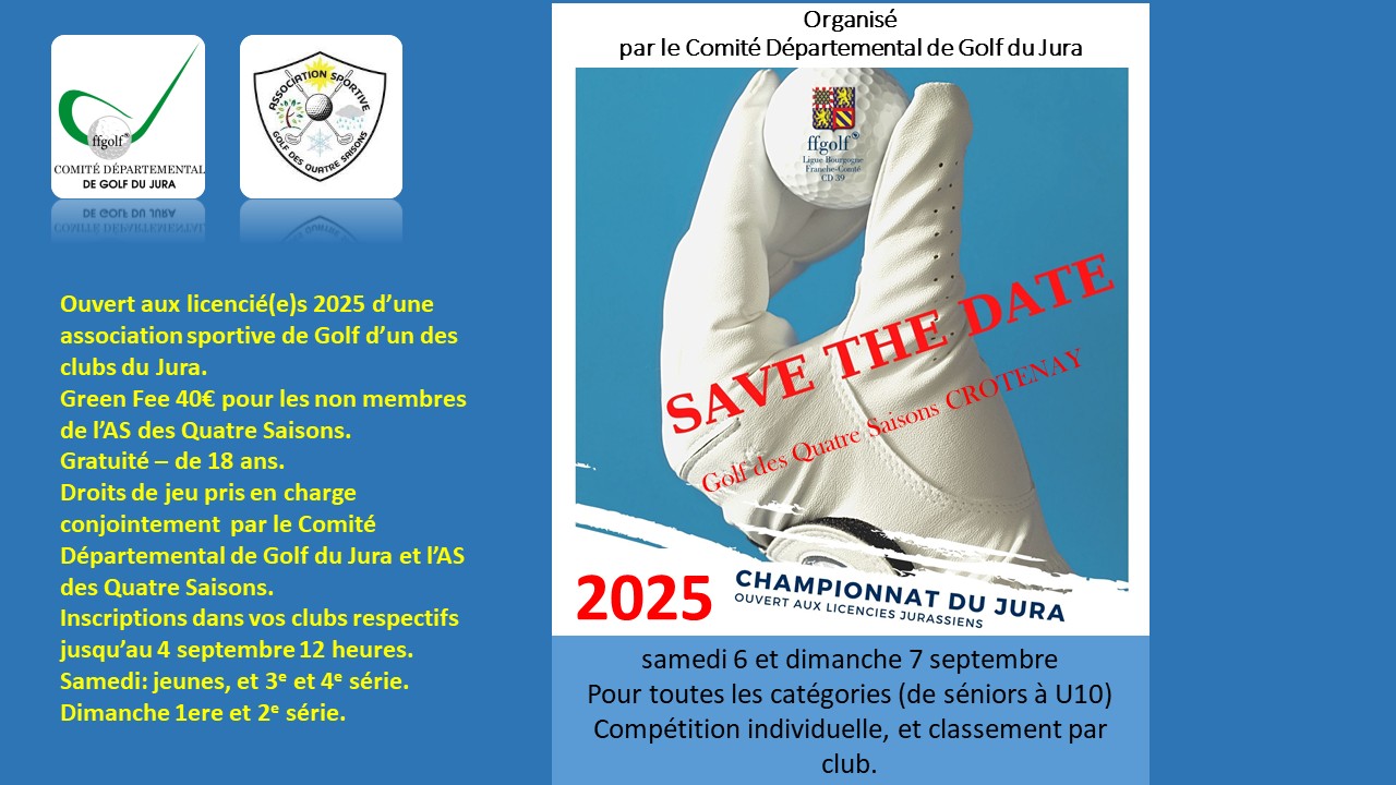 CHAMPIONNAT DU JURA Samedi 6 et Dimanche 7 SEPTEMBRE